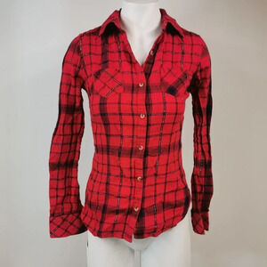 SO Plaid Button Down  Top